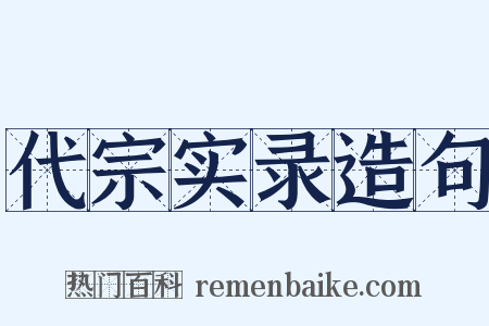 代宗实录造句是什么意思的图片